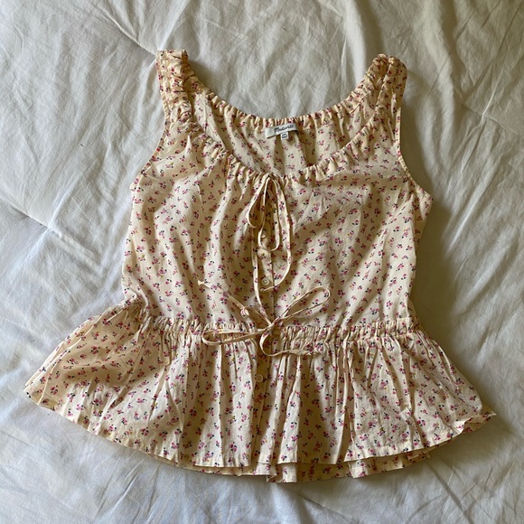 Madewell Shirred Drawstring Tank Top - Bright Buds - Picture 7 of 8